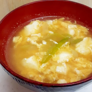 簡単！温まる(^^)豆腐と長ネギのチゲ風スープ♪